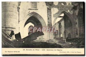 Old Postcard Battle of the Yser Loo Interior of the Church Army