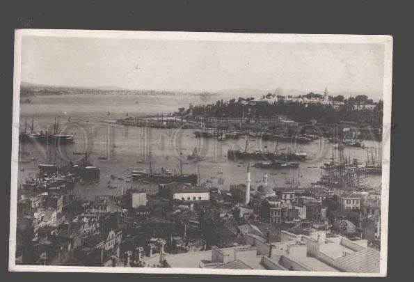 092242 TURKEY Constantinople harbour view vintage photo PC