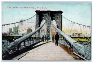c1910's The Cables Brooklyn Bridge New York NY Unposted Antique Postcard