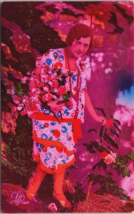 Victorian Female Model Colored Beauty RPPC C326