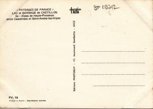 BF19712 lac et barrage de castillon a de h p entre caste france front/back image