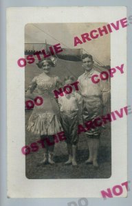 Westmoreland KANSAS RPPC c1920 CIRCUS Performers WIZIARDE TRIO Autographed! KS