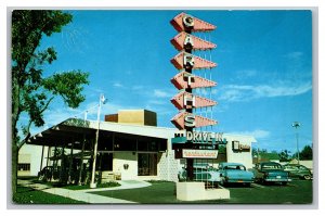 GARTH'S Drive Inn Restaurant Colorado Springs Colorado Postcard Old Cars