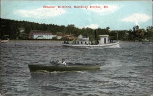 Boothbay Harbor ME Steamer Boat Islesford c1910 Postcard