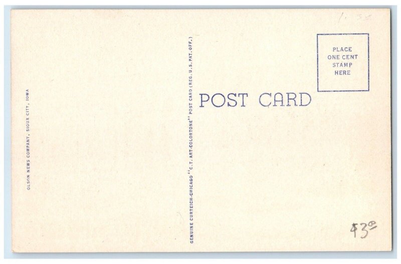 c1940 Post Office Exterior Building Sioux City Iowa Vintage Antique IA Postcard