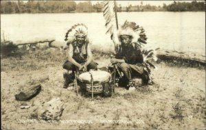 Native American Indians North Woods Manitowish WI Real Photo Postcard