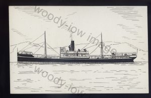 pen165 - Original Pen & Ink Postcard - China Nav Merchant Ship - Shantung