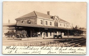 1908 LANSDALE PA RAILROAD STATION BARTHOLOMEW PHOTOGRAPHER RPPC POSTCARD P3941