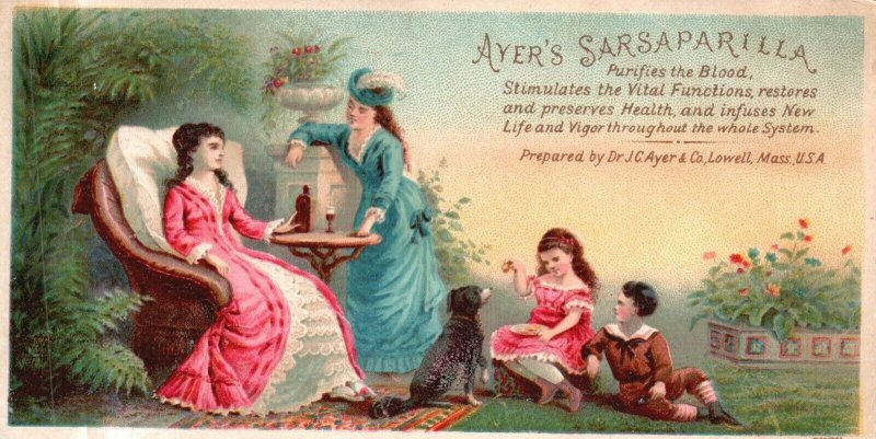 1880s-90s Ayer's Sarsaparilla Purifies the Blood Stimulates the Vital Functions