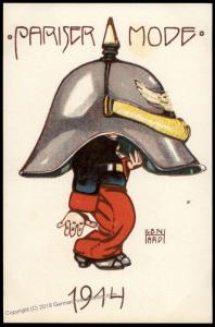 Germany WWI Patriotic Anti France Card Pariser Mode Parisian Style Spiked  81126