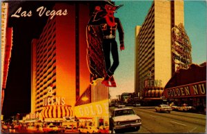 USA Las Vegas Fremont Street The Four Queens Chrome Postcard 09.81