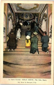 c1930 STE ANNE DE BEAUPRE SCALA SANTA HOLY STAIRS RELIGIOUS POSTCARD 43-89