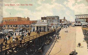 View From The Pier Long Beach California 1910c postcard