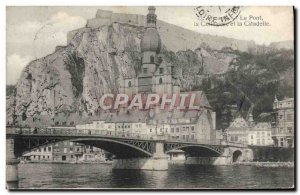 Old Postcard The Coilegiale Bridge And The Citadel Dinant