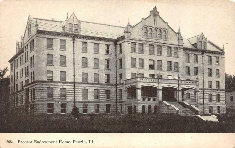 PEORIA, IL Illinois   PROCTOR ENDOWMENT HOME   c1910's B&W Postcard