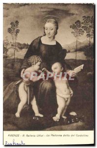 Old Postcard Firenze Galleria degli Uffizi Madonna detta del Cardellino