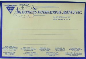 1940's-50's Air Express International Agency Luggage Label Original E19