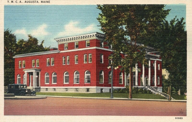 Vintage Postcard 1930's Y.M.C.A. Building Augusta Maine ME Pub. Augusta