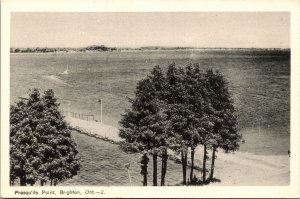 Postcard ON Brighton Presqu'ile Point on the Shore of Lake Ontario 1940s S100