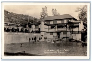 1929 The Mineral Water Pool California Hot Springs CA RPPC Photo Postcard 