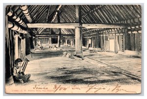 Interior of Fijian House Burenisa Fiji UDB Postcard Z3