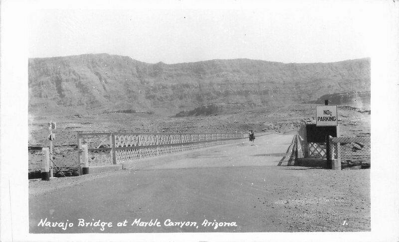 1940s Navajo Bridge Marble Canyon Arizona RPPC Photo Postcard 2132