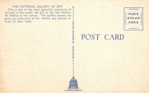 Vintage Postcard National Gallery Of Art Beautiful Structure Washington D.C.