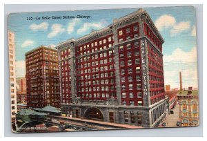 Vintage 1940s Postcard La Salle Street Station, Chicago, Illinois