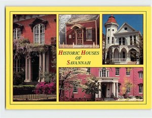 Postcard Historic Houses of Savannah, Georgia