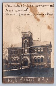 J87/ Fredericktown Ohio RPPC Postcard c1910 High School 1655