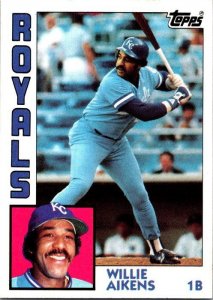 1984 Topps Baseball Card Willie Aikens Kansas City Royals sk3564