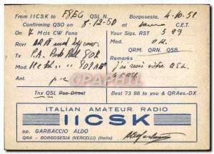 Postcard Old Telegraphie IICSK Garbaccio Aldo Vercelli Borgosesia