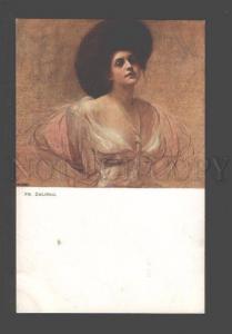 094767 BELLE Lady in HAT by ZMURKO vintage Art Nouveau PC