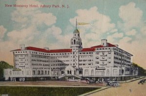 Asbury Park New Monterey Hotel Building NJ Postcard 1913 New Jersey Beach Town