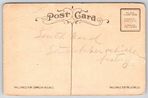South Bend IN~Goat Pulls Studebaker Junior Wagon~What Boys Want~c1910 Adv PC