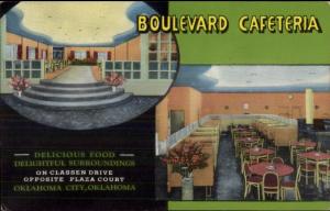 Oacklahoma City OK Blvd Cafeteria Postcard - Art Deco