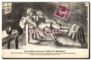 Postcard Old Gabriel Honore Riquetti Count Miradeau Entra 23 August 1774 at t...