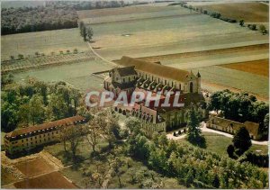 Postcard Modern Pontigny (Yonne) Church Aerial View and Building remainder of...