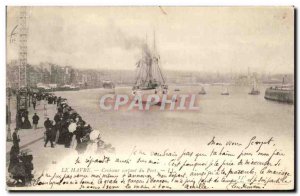 Old Postcard Le Havre Cruiser Boat Harbor