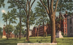 Vintage Postcard 1942 Front Campus Brown University Providence Rhode Island RI