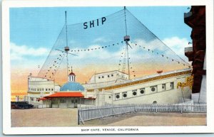1940s Ship Cafe Venice California Los Angeles CA Linen Postcard