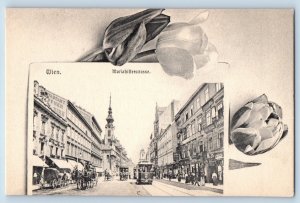 Vienna Austria Postcard Mariahilfer Street Trolley Car c1905 Unposted Antique