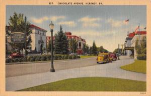 Hershey Pennsylvania Chocolate Avenue Street Scene Antique Postcard K59235