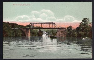 New Hampshire WEIR Weirs Bridge with Boat - Divided Back