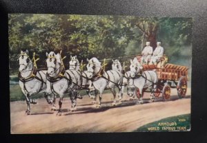 Mint USA Advertising Postcard Armours World Famous Team Horse Carriage Wagon