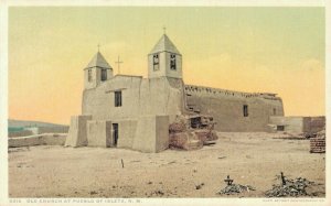 USA Old Church at Pueblo of Isleta New Mexico Vintage Postcard 07.21