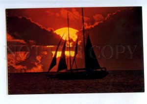 204360 ALOHA from HAWAII sunset old postcard