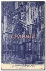 Old Postcard Saint Nicolas De Port Basilica Grand Portal
