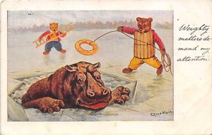 Bears, Hippo Artist Louis Wain 1904 