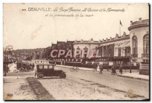 Old Postcard Deauville La Plage Fleurie Casino and Normandy and the walk to t...